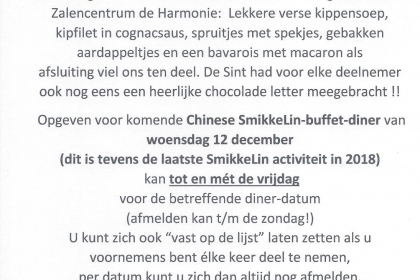 Wie gaat er mee.... naar de Chinees ???