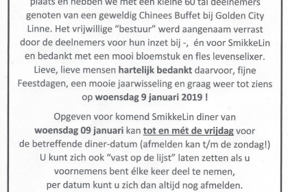 Een gelukkig 2019 met veel SmikkeLin toegewenst !