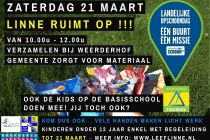Zaterdag 21 maart: Linne Ruimt Op!