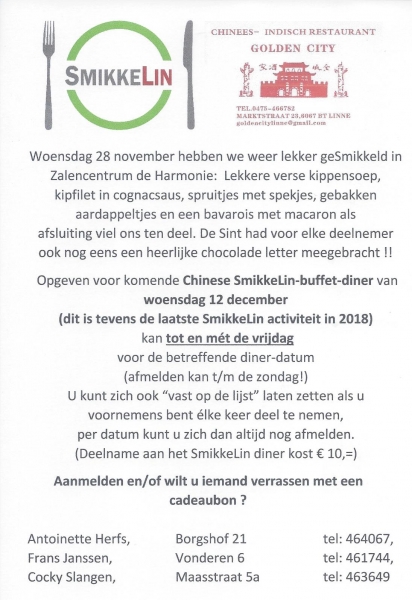 Wie gaat er mee.... naar de Chinees ???