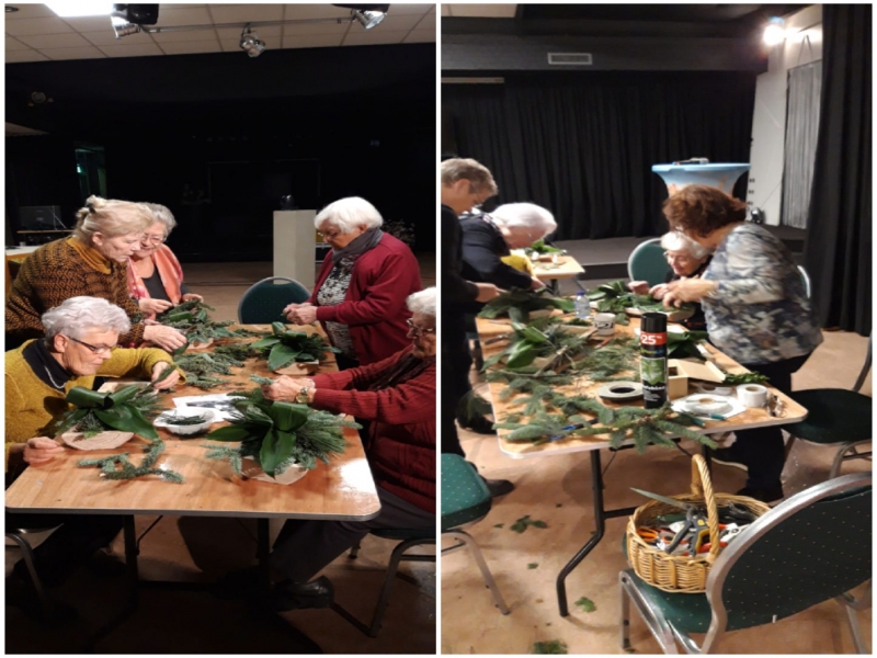 Kerststukjes maken - De Zonnebloem