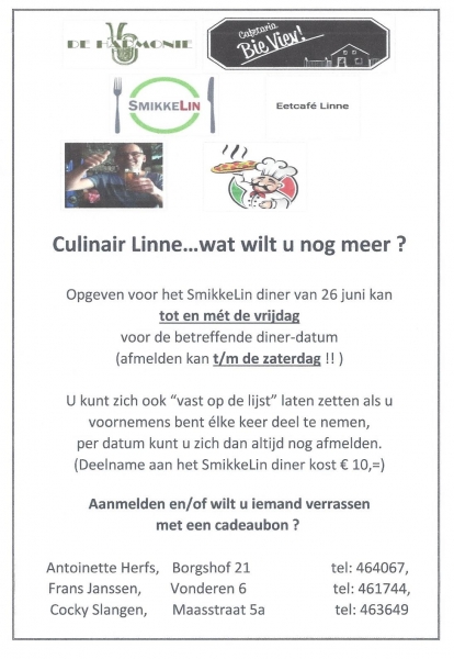 U hoeft niet te verhongeren in Linne....