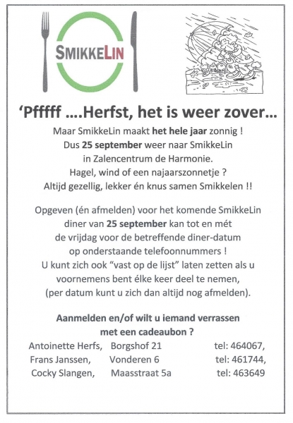 Tis weer voorbij die mooie zomer...