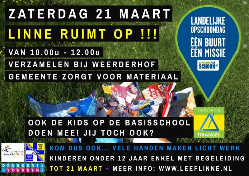 Zaterdag 21 maart: Linne Ruimt Op!